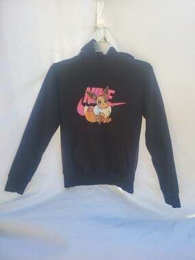 Noralache Eevee Nike Logo Parody Hoodie Black